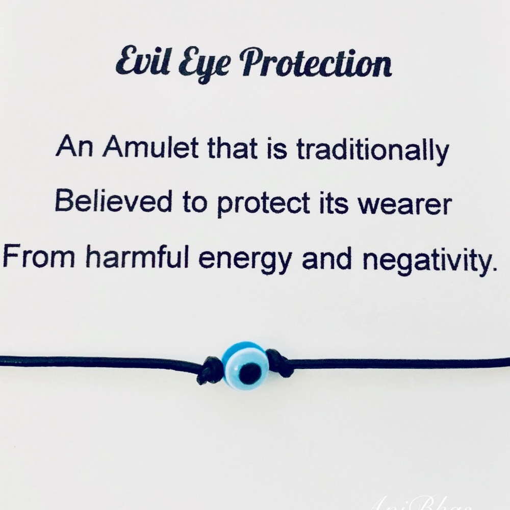 Unisex Evil Eye Protection Leather Cord Bracelet